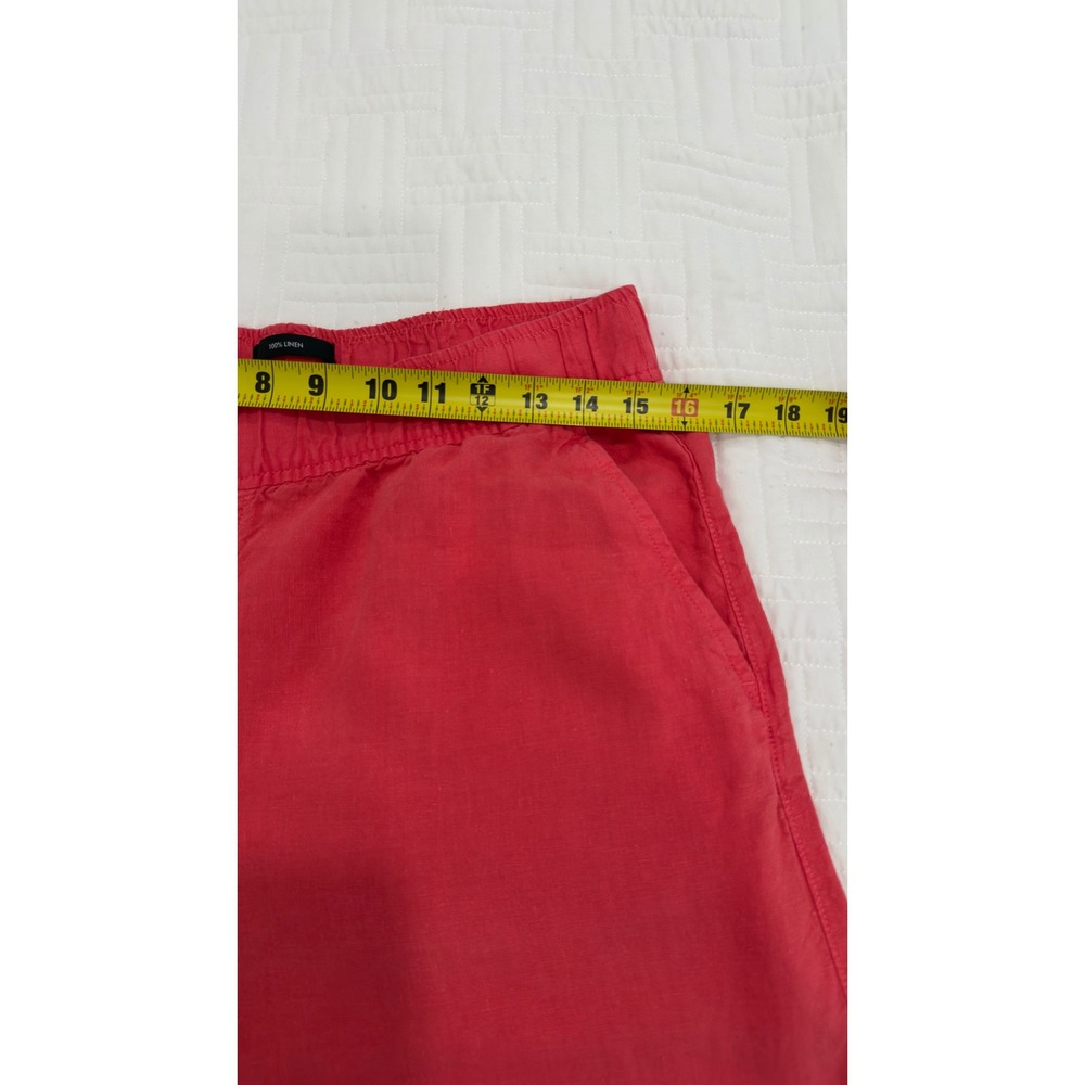 Tahari Women Coral Pink 100% Linen Wide Leg Elastic Waist Pants Size L - Picture 5 of 7